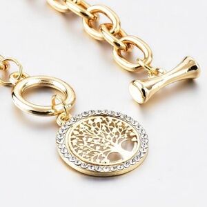 Gold Tree  Of Life Pendant Bracelet